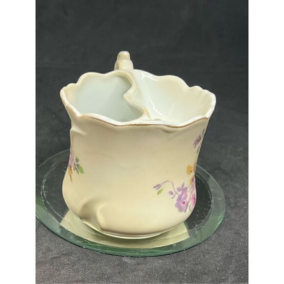 Vintage Nippon Floral Porcelain Shaving Mug Mustache Mug Hand Painted Cup - Picture 6 of 10